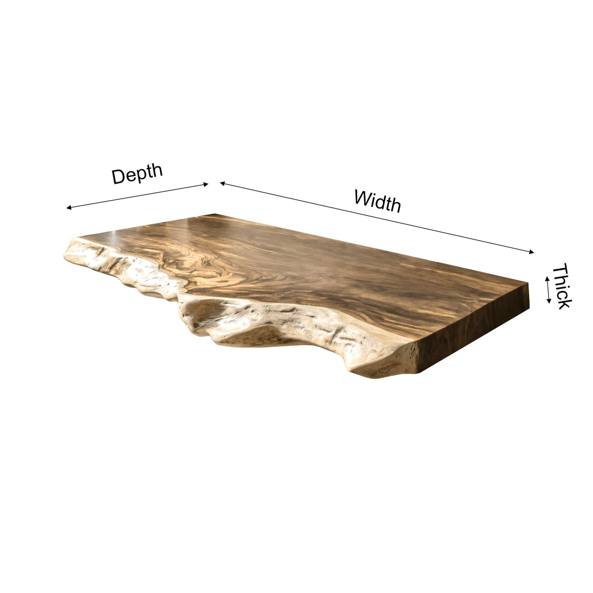 Solara Live Edge Solid Wood Floating Bathroom Vanity — product view 6
