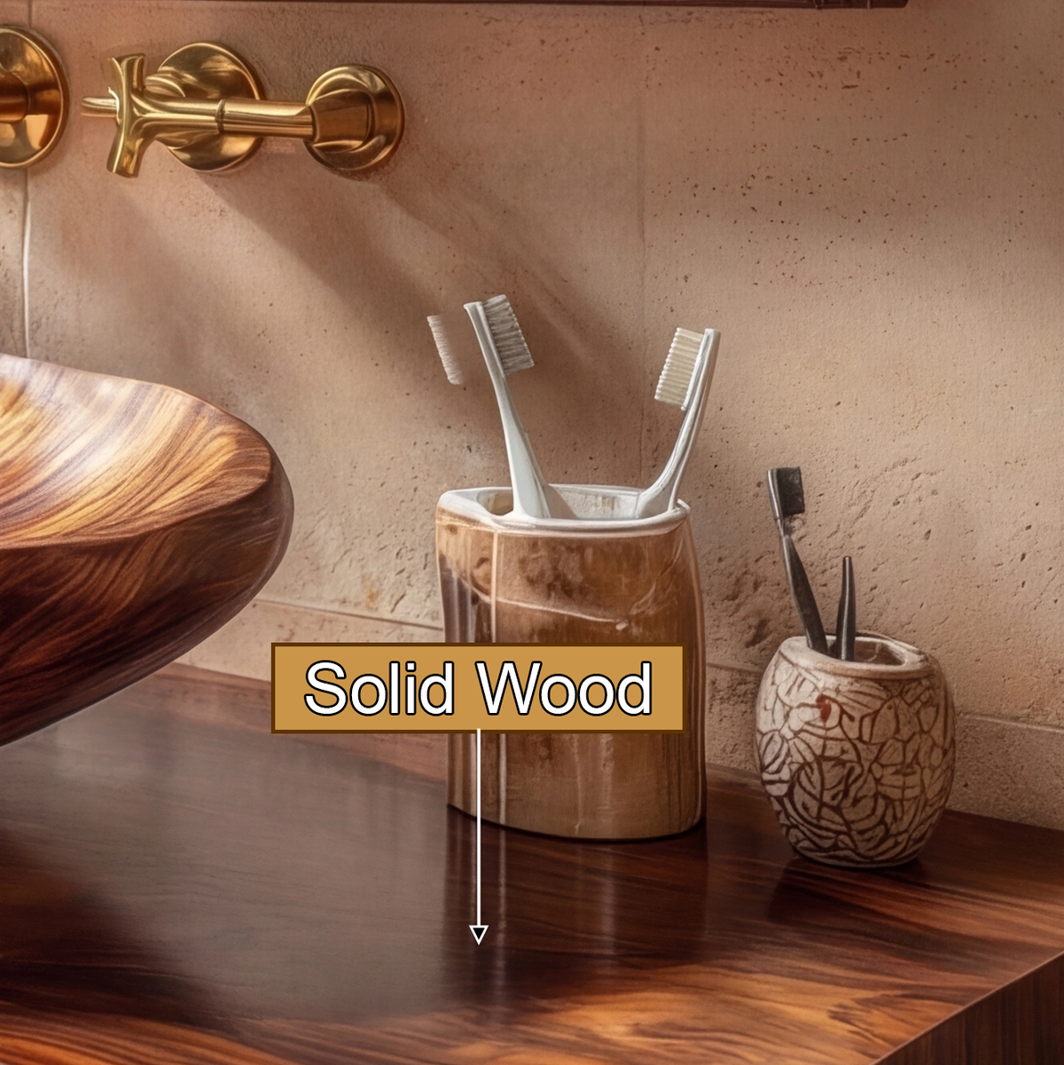 Solara Live Edge Solid Wood Floating Bathroom Vanity — product view 3