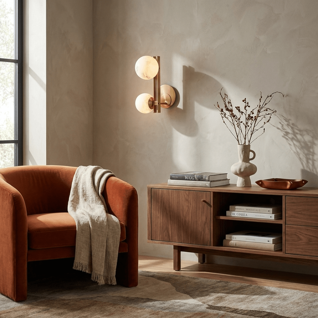 Spanish Alabaster Double Globe Wall Sconce — product view 4