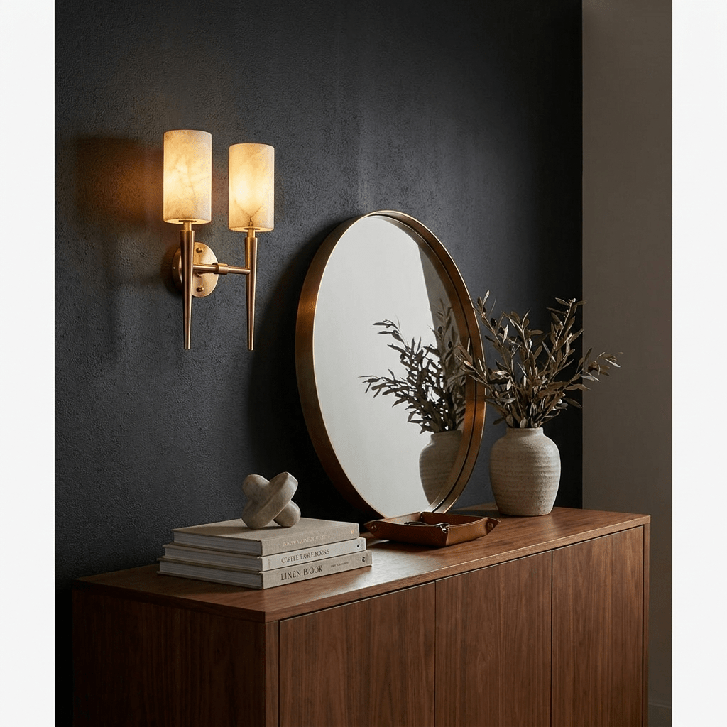 Spire Alabaster Twin Sconce — product view 4
