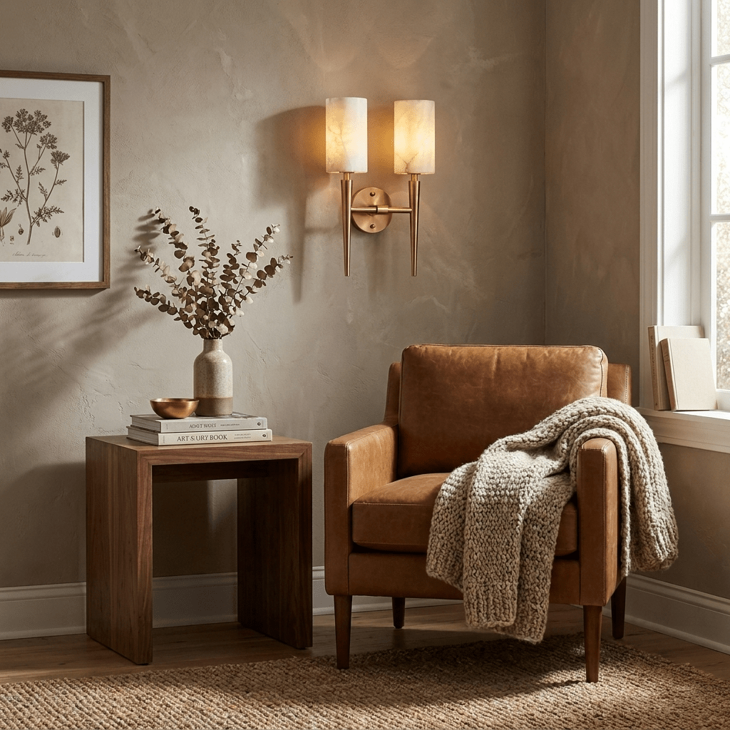 Spire Alabaster Twin Sconce — product view 2