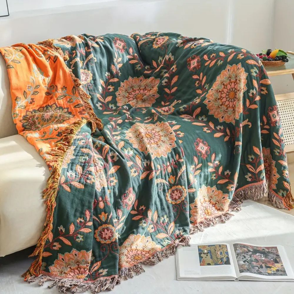 LoungeYard | Sunfern Vintage Reversible Cotton Blanket — product view 1