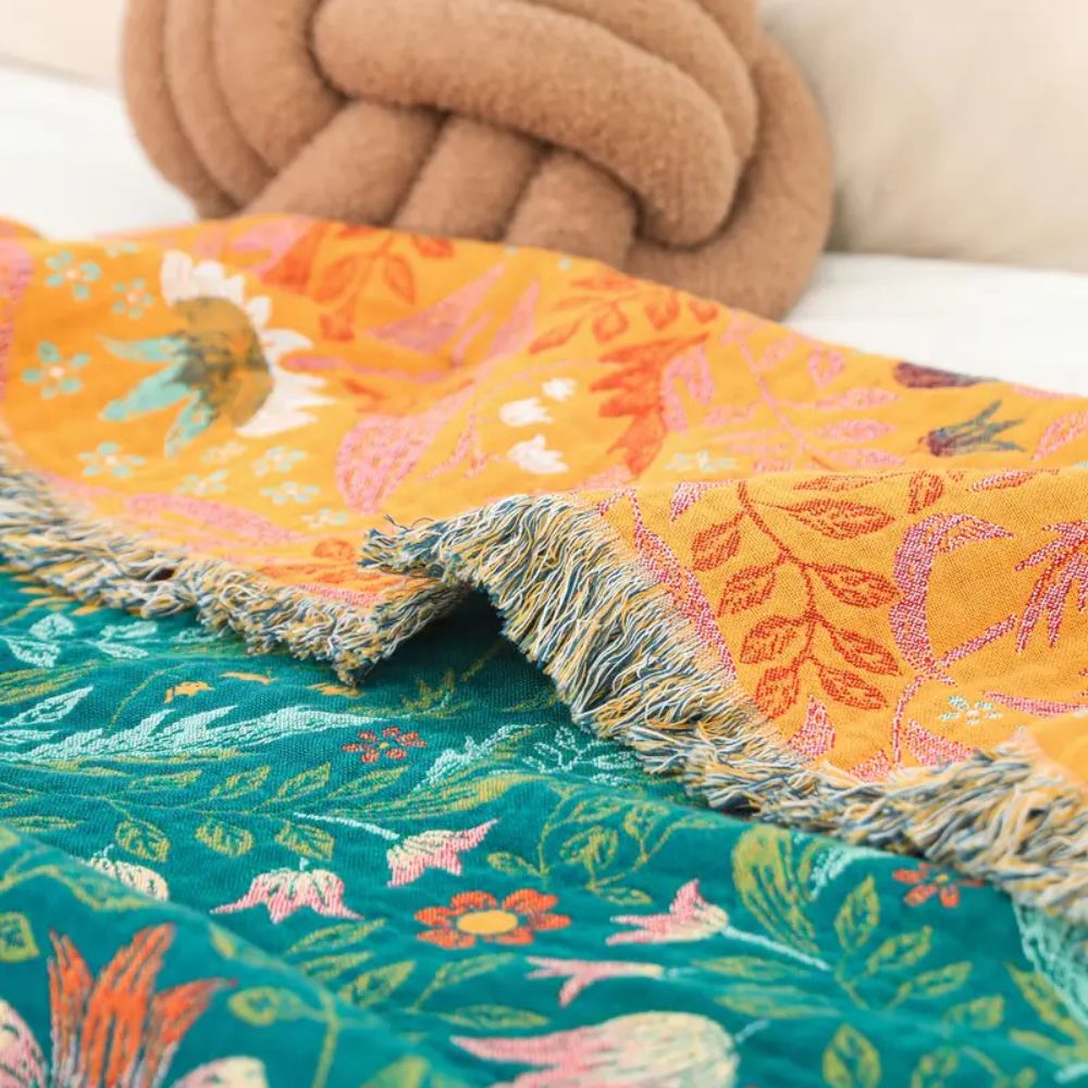 LoungeYard | Sunset Forest Cotton Blanket — product view 2