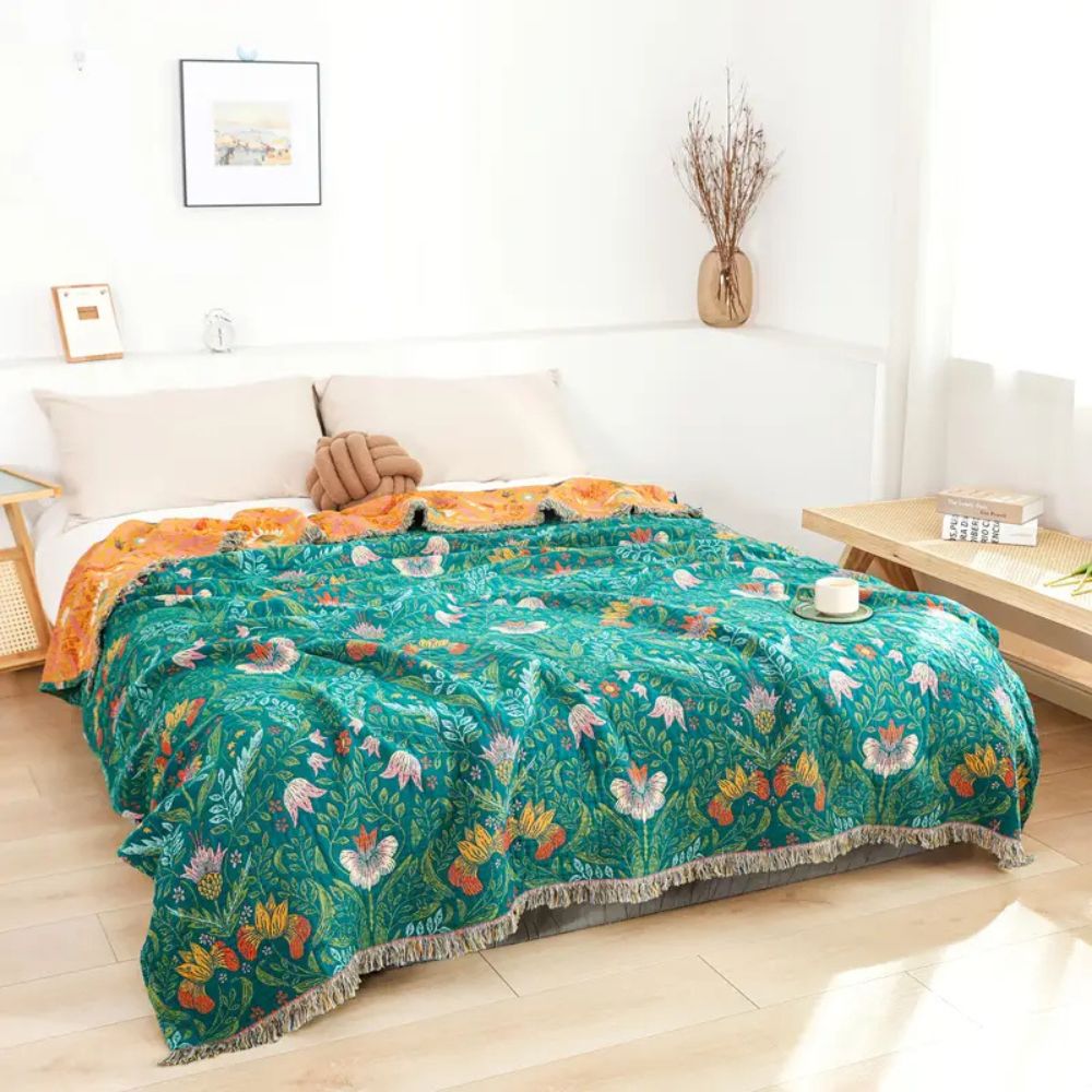 LoungeYard | Sunset Forest Cotton Blanket — product view 3