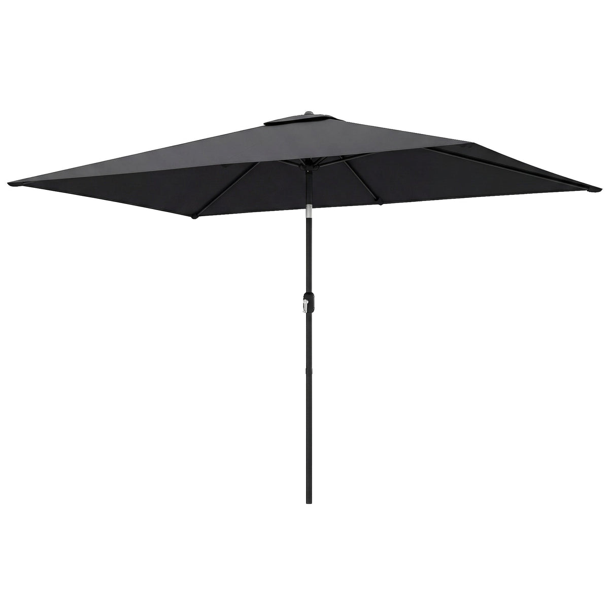 3 x 2 m Garden Parasol with Crank Handle and Tilt Function, Black — product view 2