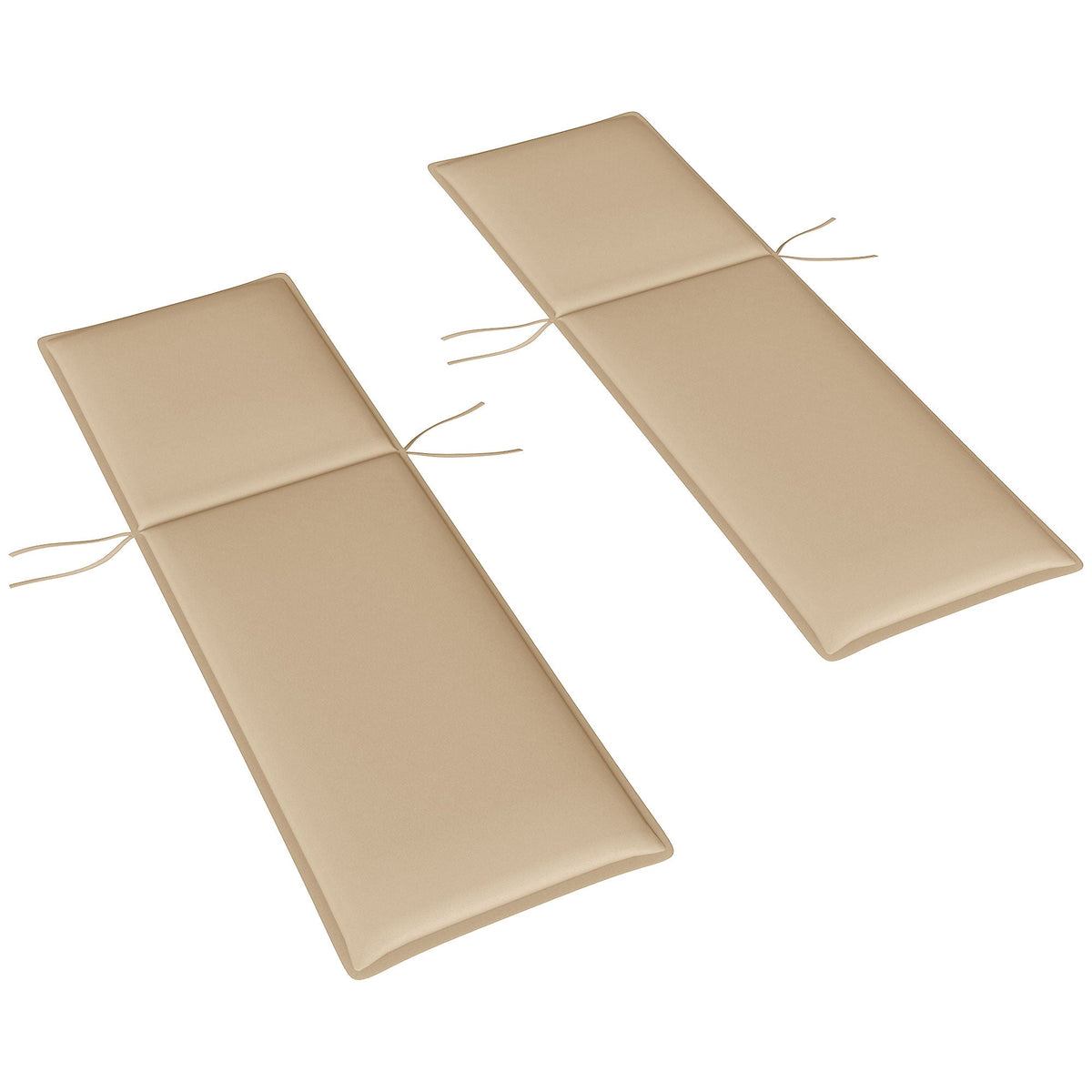 2-Piece Outdoor Lounge Chair Cushions, 76" x 23", Beige — product view 2
