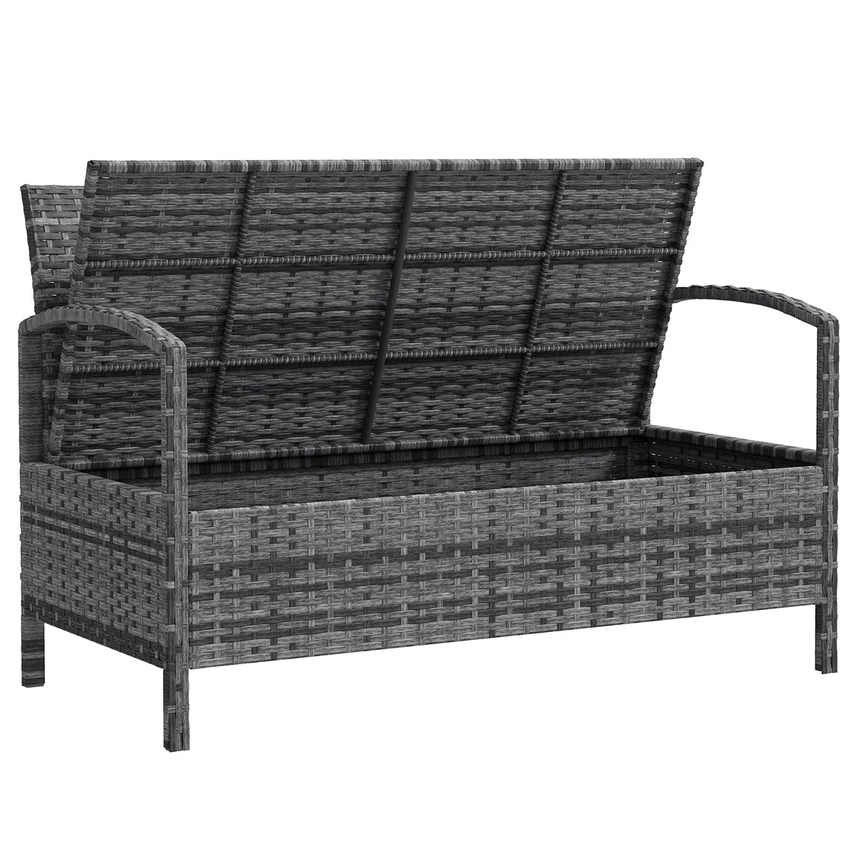 33 Gallon Wicker Outdoor Storage Bench with Cushion, Grey — product view 2