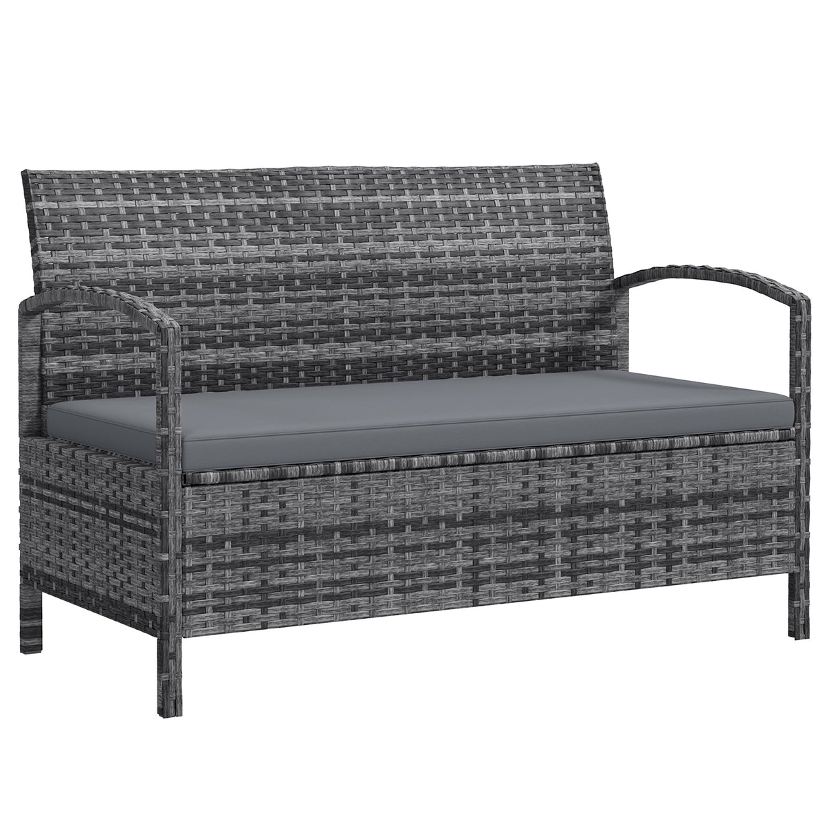 33 Gallon Wicker Outdoor Storage Bench with Cushion, Grey — product view 1