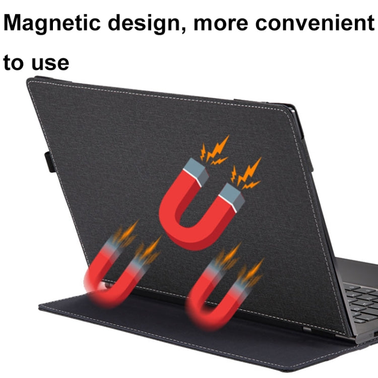 LoungeYard | For Samsung Galaxy Book 4 360 15.6 Inch Leather Laptop Anti-Fall Protective Case with Stand (Black) — product view 4