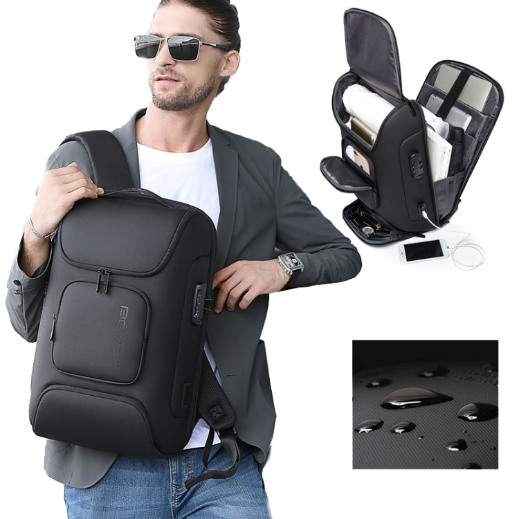 LoungeYard | BANGE BG-7216plus Anti-theft Waterproof Travel Men's Backpack 15.6 Inch Laptop Bag (Gray) — product view 2