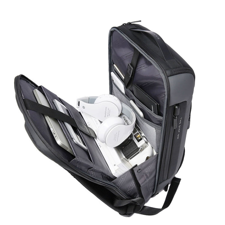 LoungeYard | BANGE BG-7216plus Anti-theft Waterproof Travel Men's Backpack 15.6 Inch Laptop Bag (Gray) — product view 4