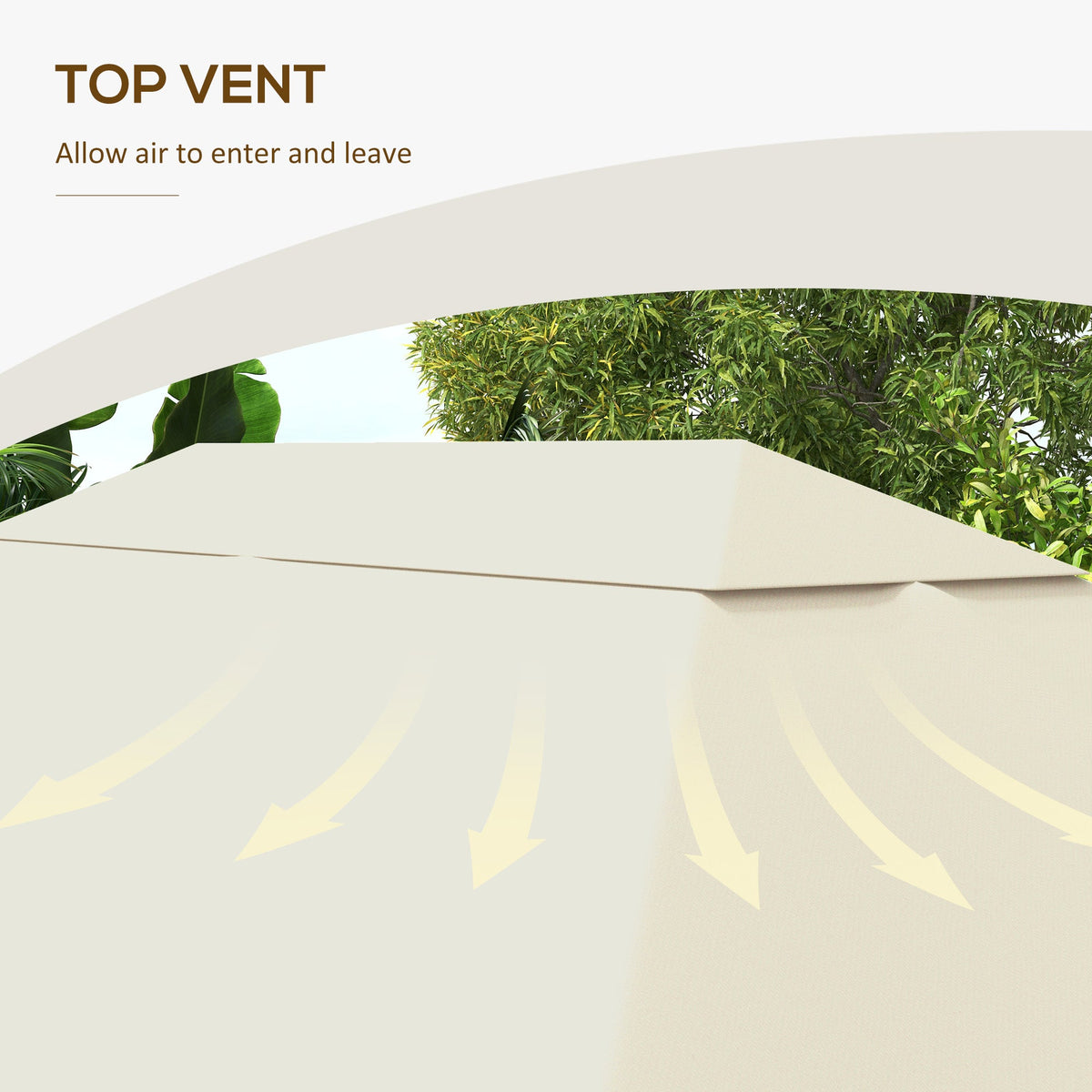 10' x 13' Gazebo Replacement Canopy Top Cover, Cream White — product view 7