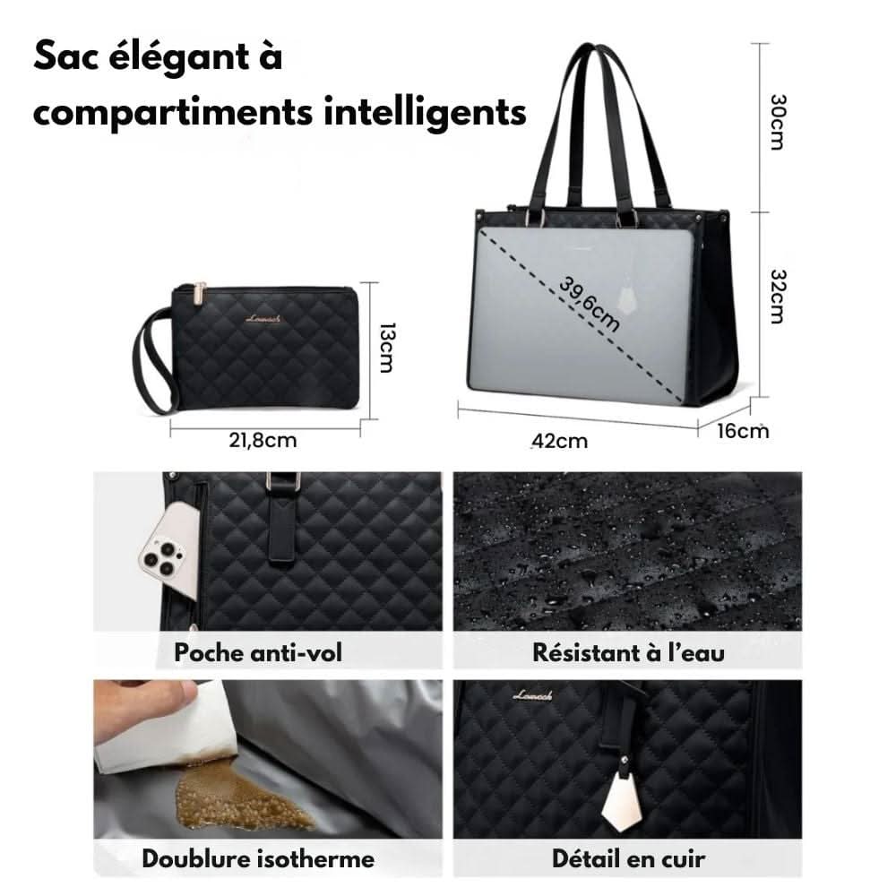 LoungeYard | in-1 - Elegant shopping bag with integrated insulated compartment & large storage space — product view 4