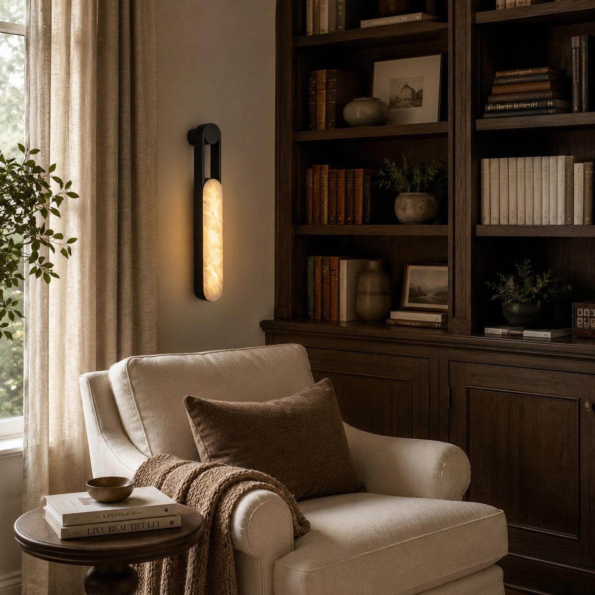 Tether Long Alabaster Wall Sconce — product view 5