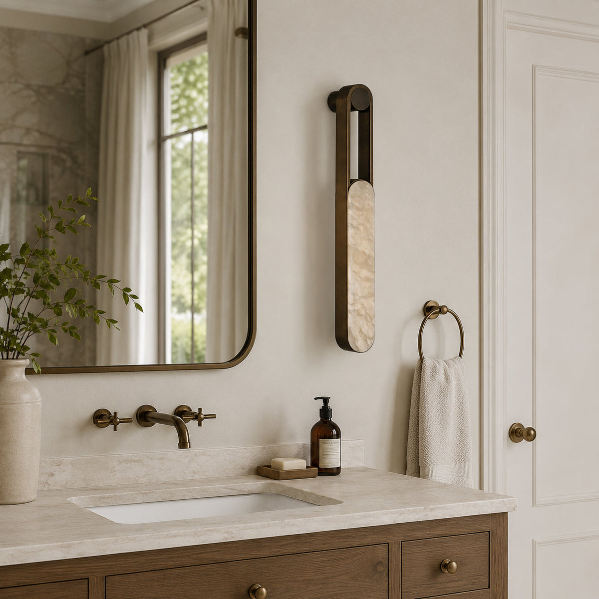 Tether Long Alabaster Wall Sconce — product view 6