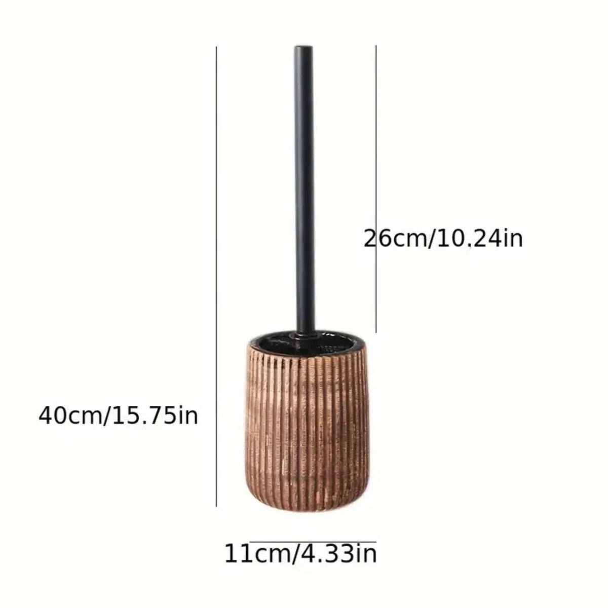 LoungeYard | Textured Ceramic Toilet Brush Holder Set — product view 4
