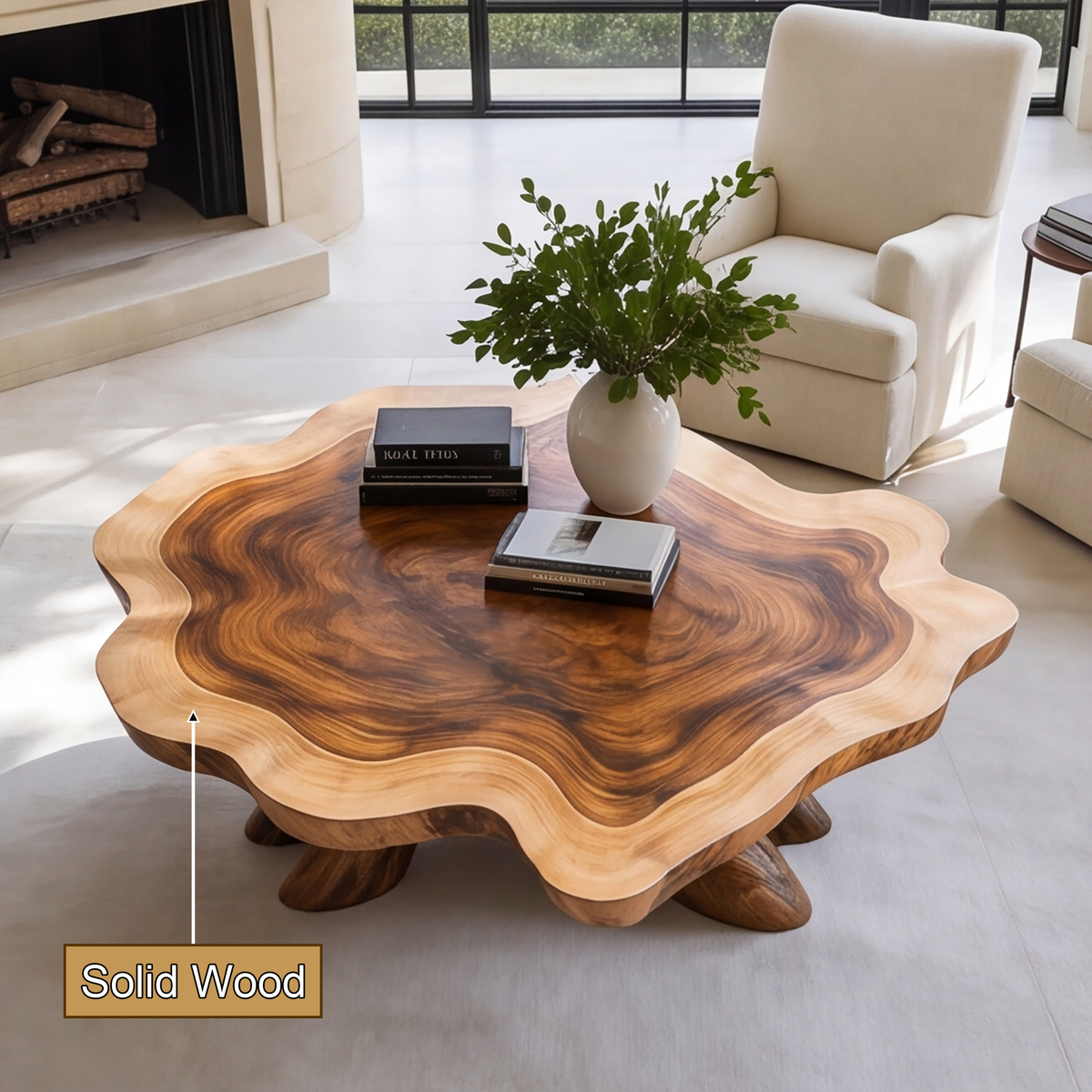 Cyravelle Handcrafted Solid Wood Coffee Table — product view 3