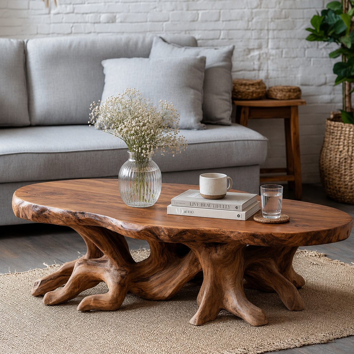 Elvaris Handcrafted Solid Wood Coffee Table — product view 1