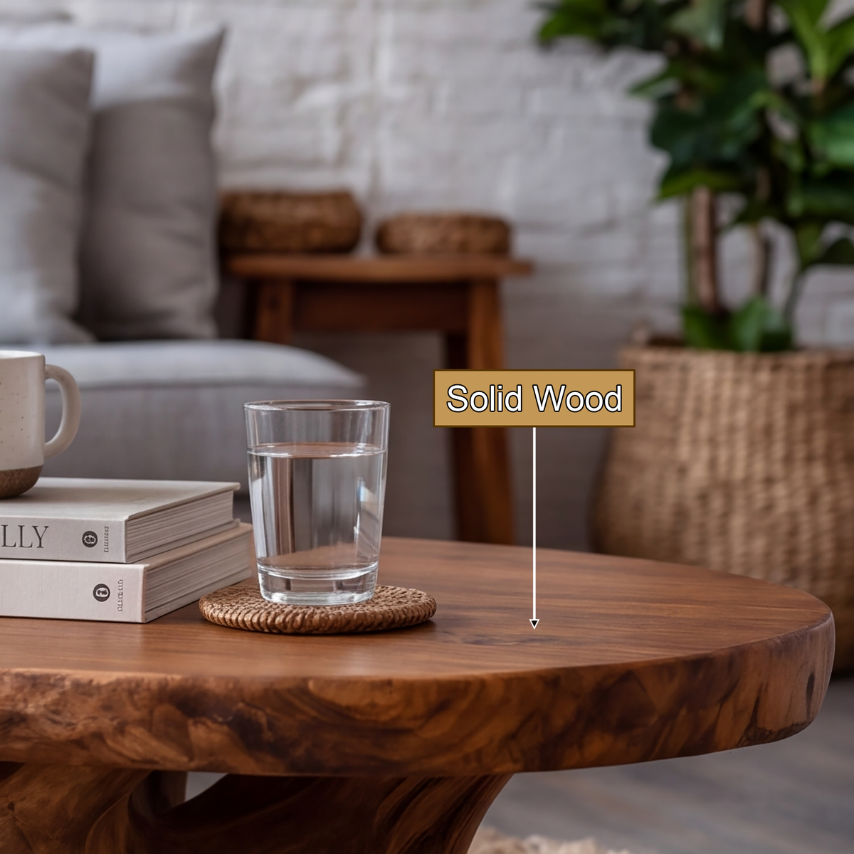 Elvaris Handcrafted Solid Wood Coffee Table — product view 5