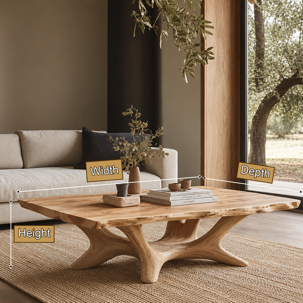 Thervane Handcrafted Solid Wood Coffee Table — product view 2