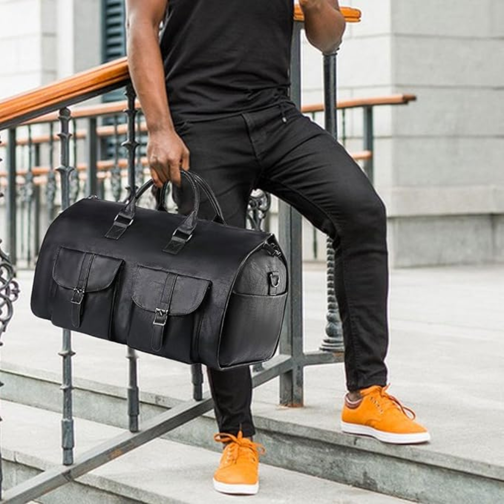 LoungeYard | Travel Duffel Bag Leather Carry On Luggage — product view 2