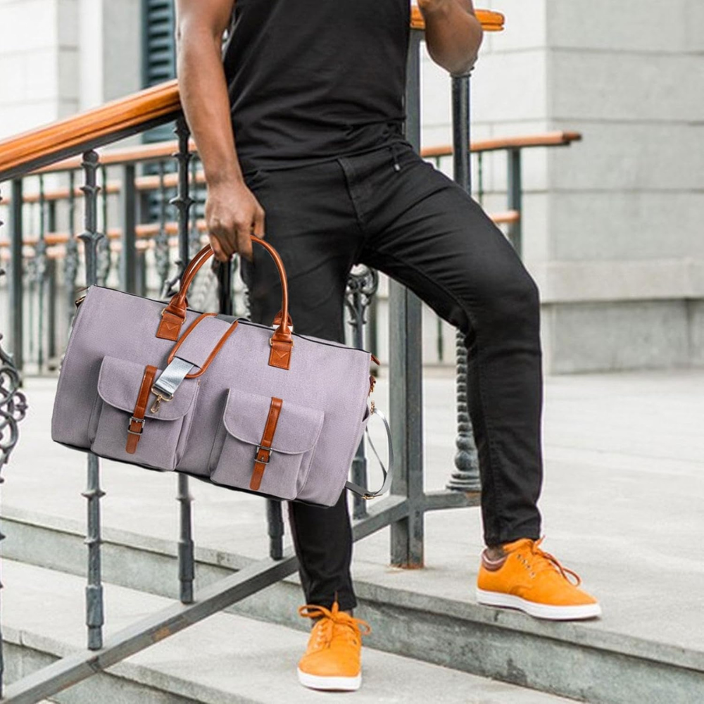 LoungeYard | Travel Duffel Bag Leather Carry On Luggage — product view 5