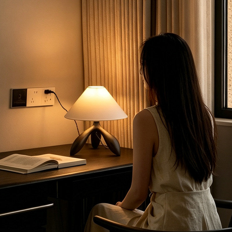 Trefoil Wood Table Lamp — product view 2