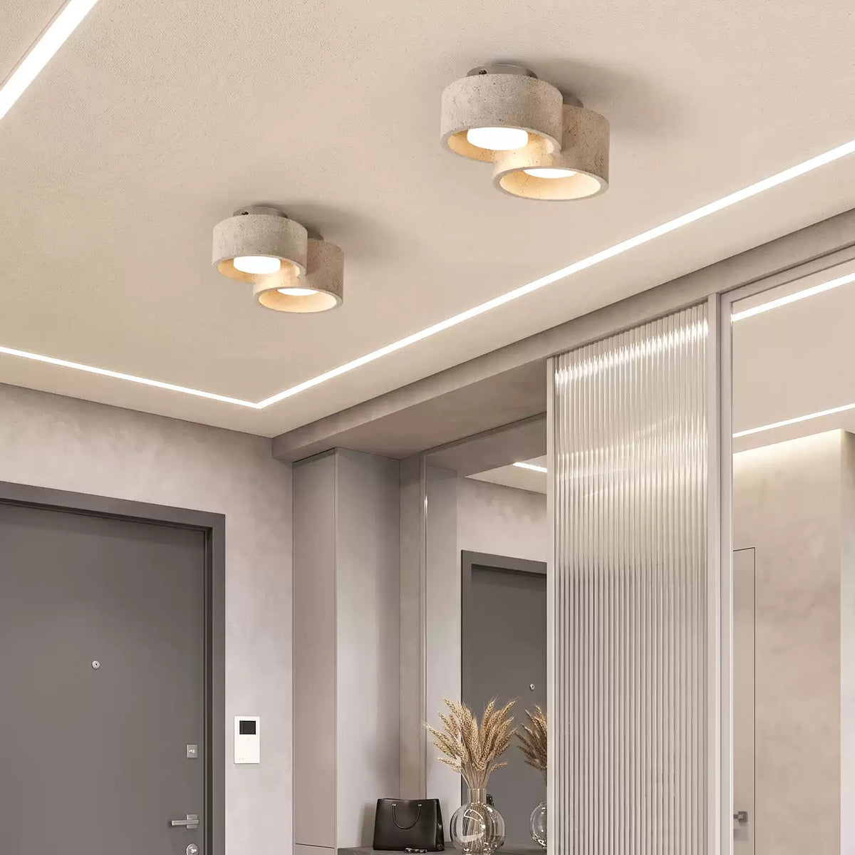 Trevi Travertine Cluster Ceiling Light — product view 5