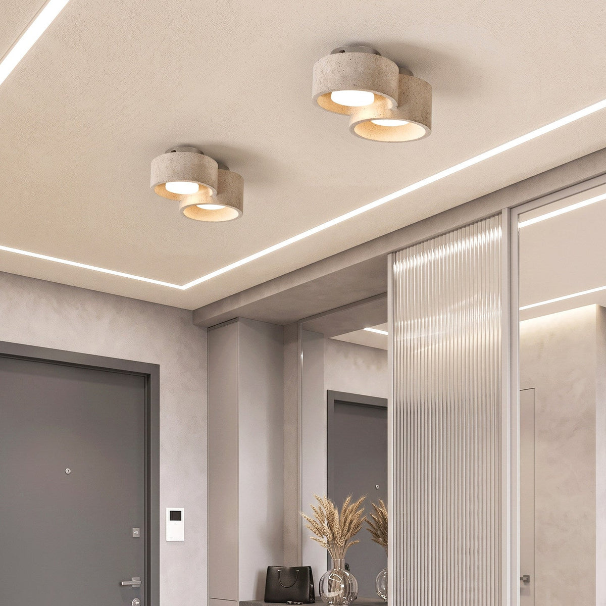 Trevi Travertine Cluster Ceiling Light — product view 2