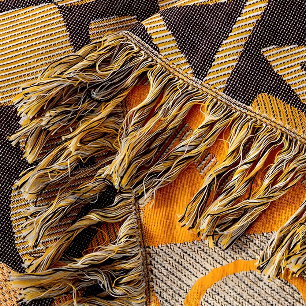 LoungeYard | Tribal Patchwork Reversible Tassel Cotton Blanket — product view 3