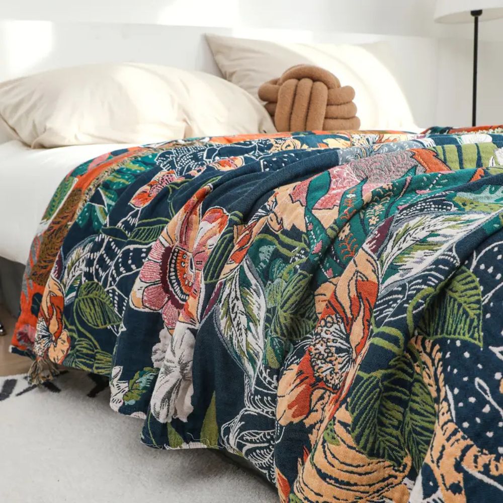 LoungeYard | Tropic Twilight Cotton Blanket — product view 3