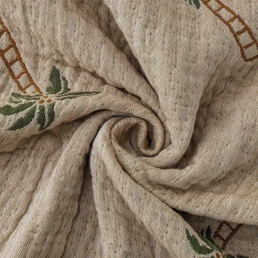 LoungeYard | Tropical Palm Tree Reversible Cotton Blanket — product view 7