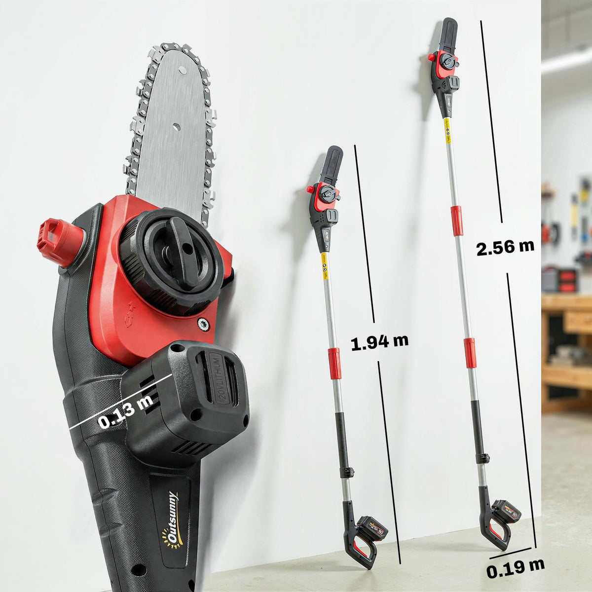 18V 8" Cordless Pole Chainsaw with 2 Batteries and Charger — product view 5