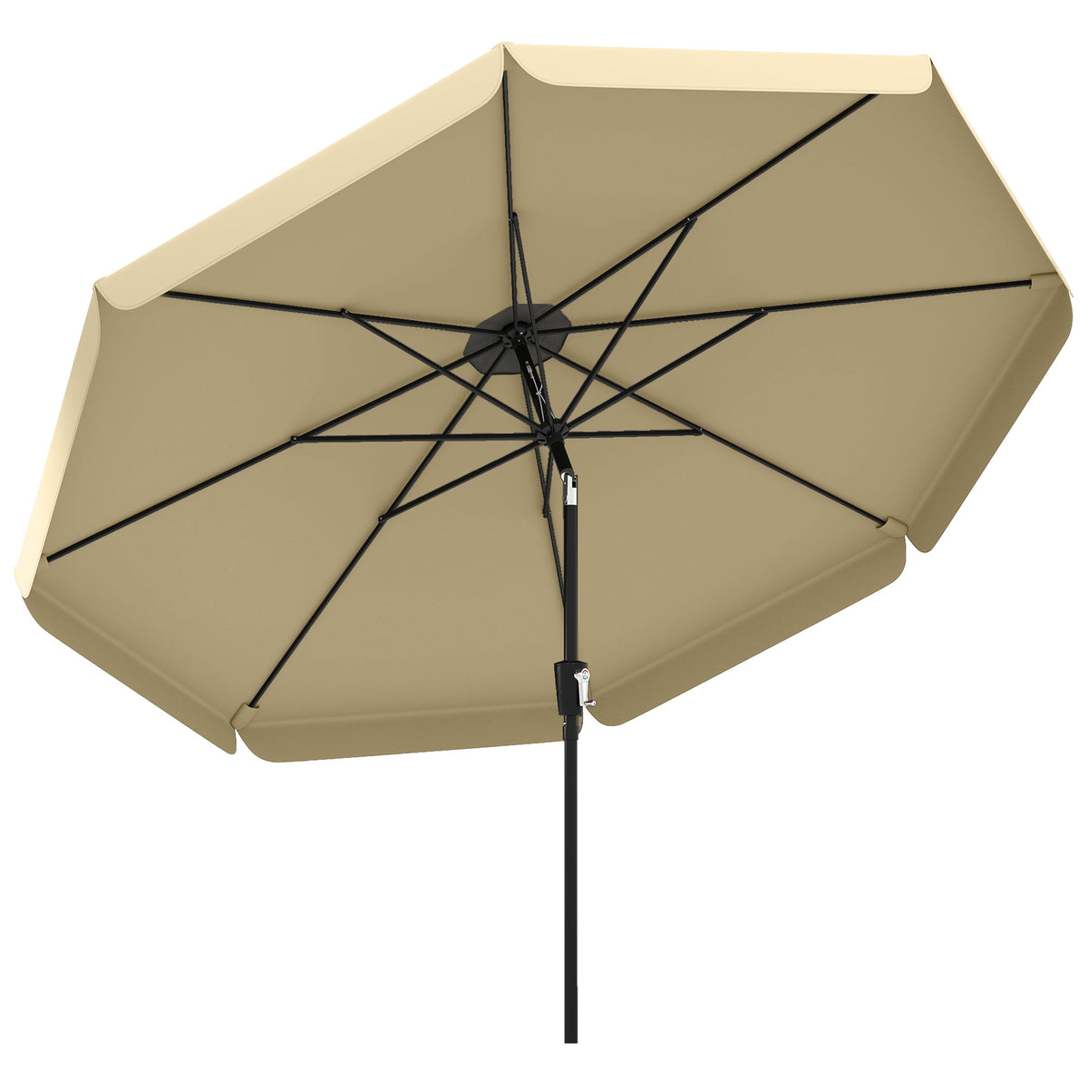 10ft Patio Umbrella with Push Button Tilt and Crank, Khaki — product view 1