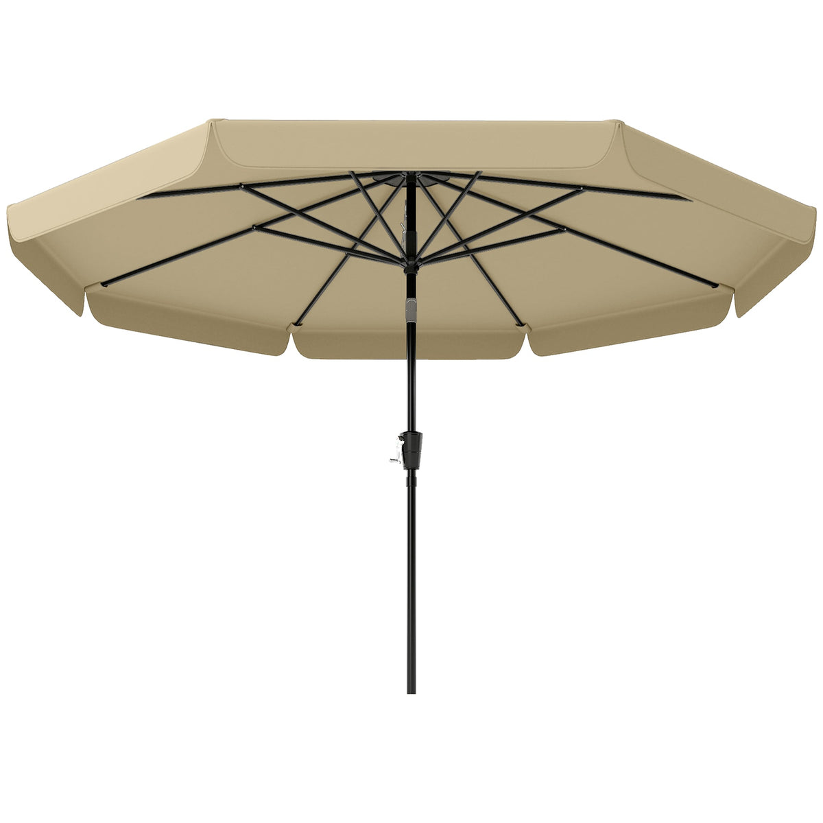 10ft Patio Umbrella with Push Button Tilt and Crank, Khaki — product view 2