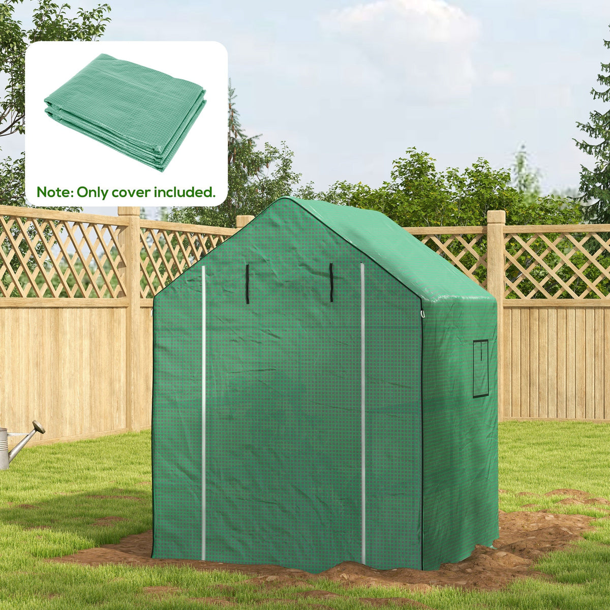 55" x 56.25" x 74.75" Greenhouse Replacement Cover, Green — product view 4