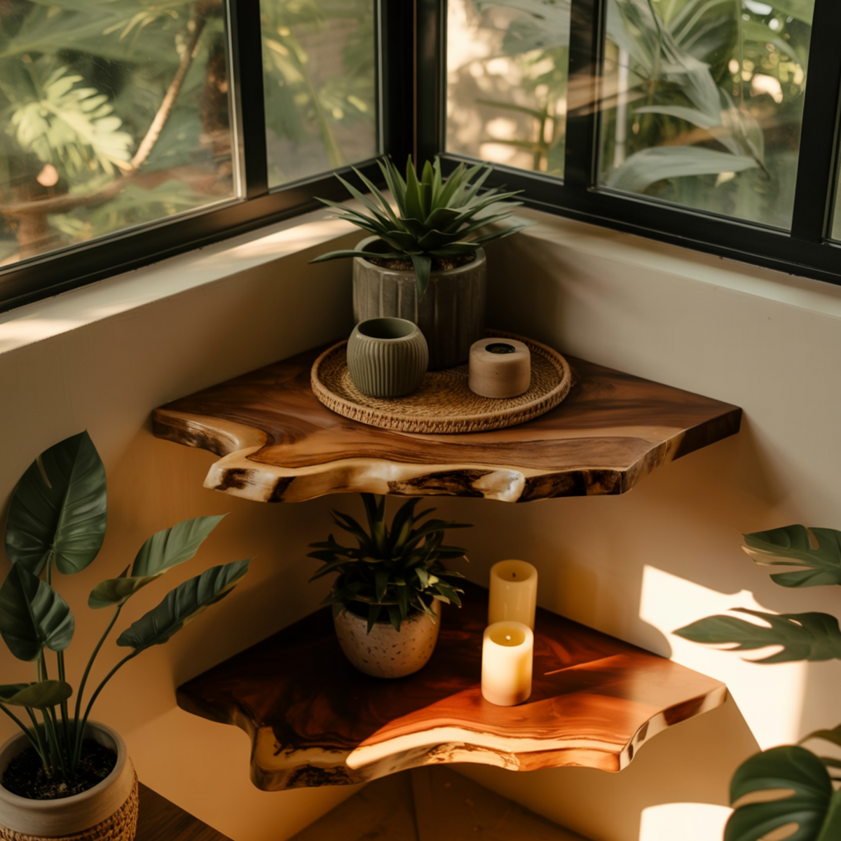 Wavedge Live Edge Floating Corner Shelf — product view 3
