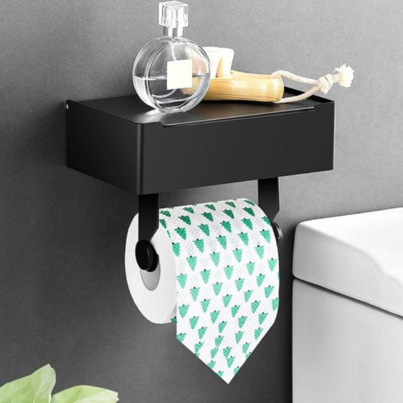 LoungeYard | Multifunctional Toilet Paper Holder Aristo – Luxury Stainless Steel Design with Storage Compartment — product view 3
