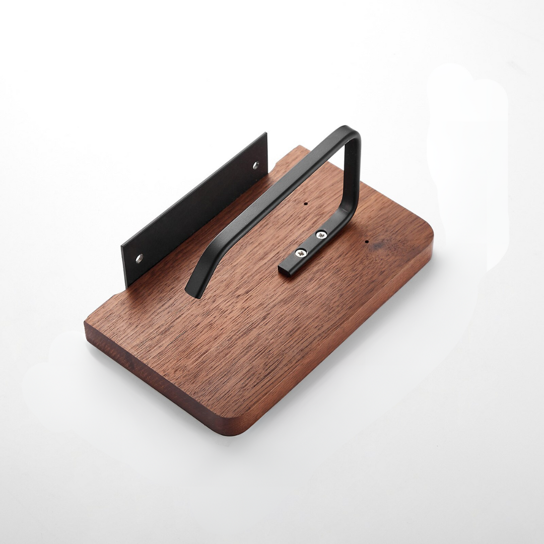LoungeYard | Wood storage towel roll toilet paper holder — product view 3