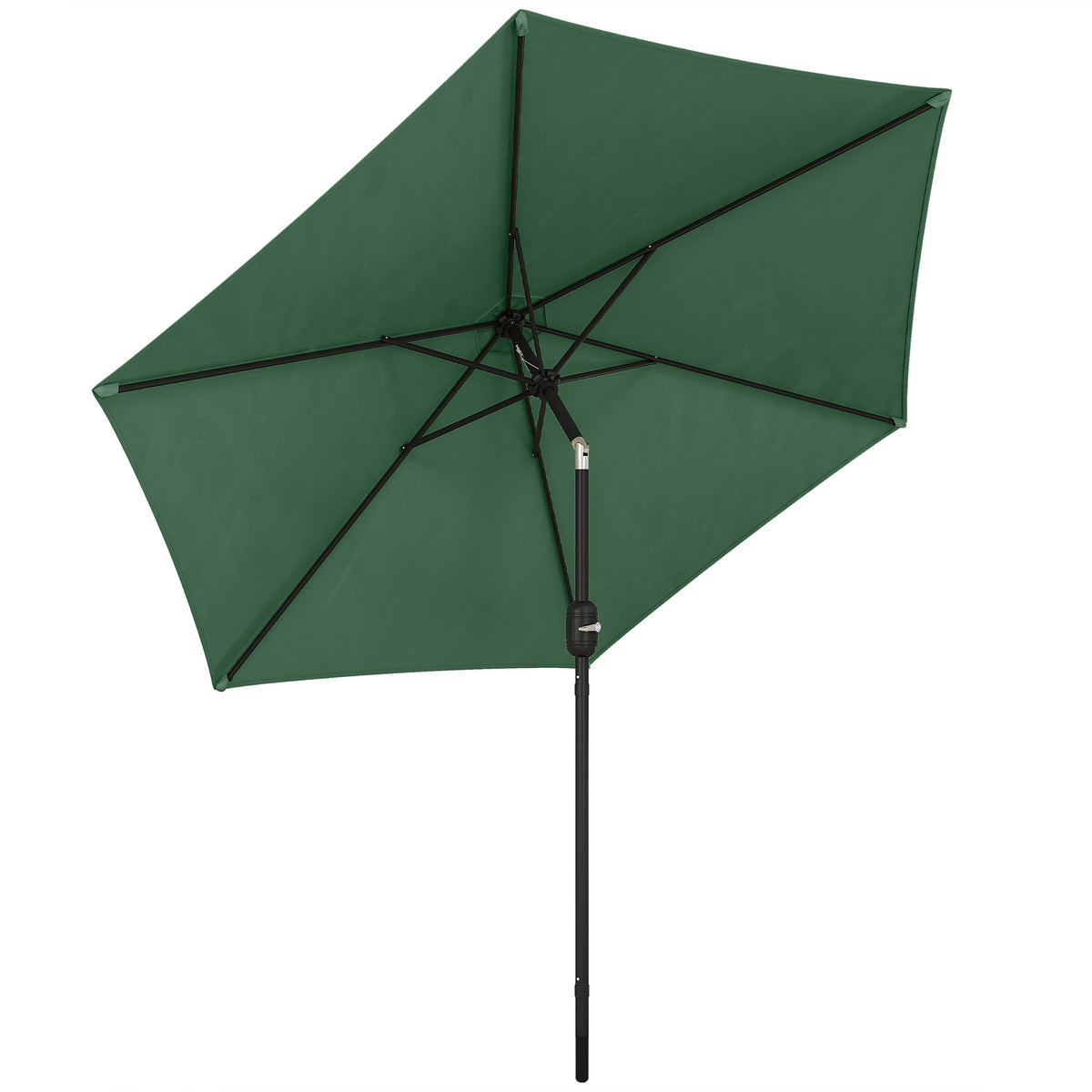 2.6 m Garden Parasol with Tilt, Crank, Vent & Aluminium Pole, Dark Green — product view 1