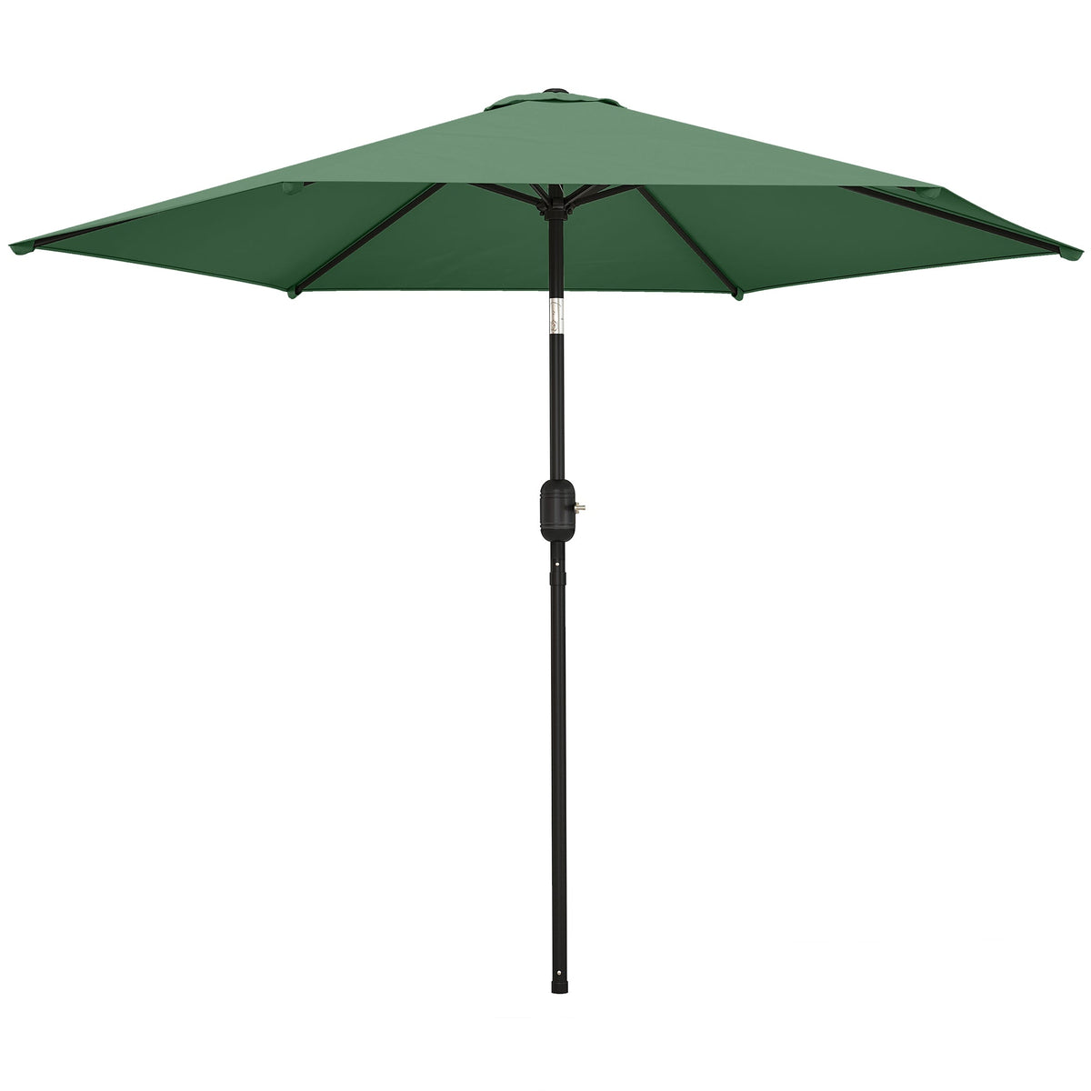2.6 m Garden Parasol with Tilt, Crank, Vent & Aluminium Pole, Dark Green — product view 2