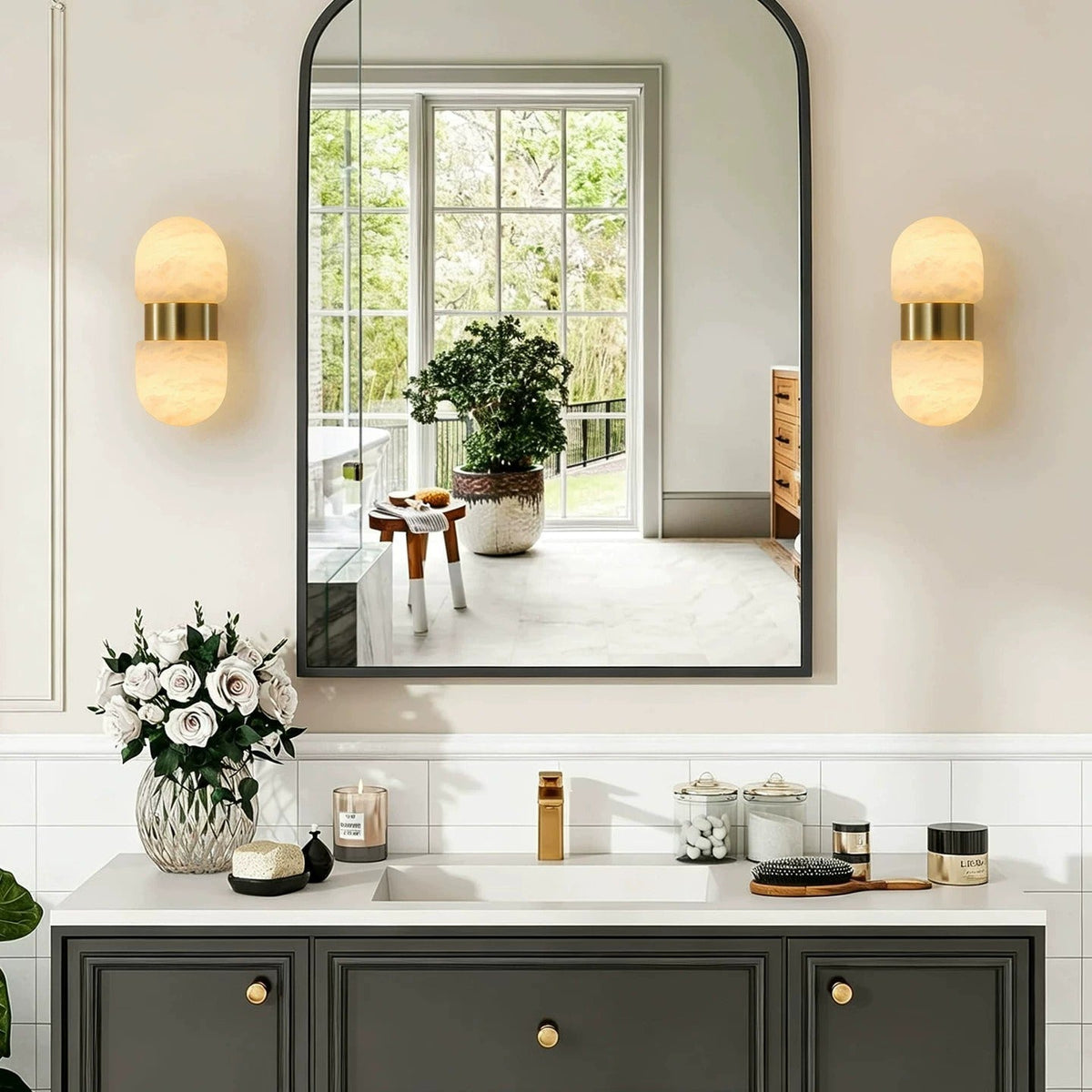 Vectis Alabaster Wall Sconce — product view 4