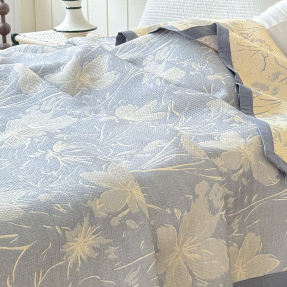 LoungeYard | Velurelle Reversible Cotton Floral Blanket — product view 2