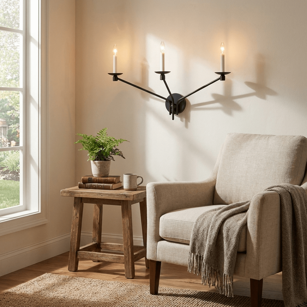 Vesper Brass Candlestick Sconce — product view 3