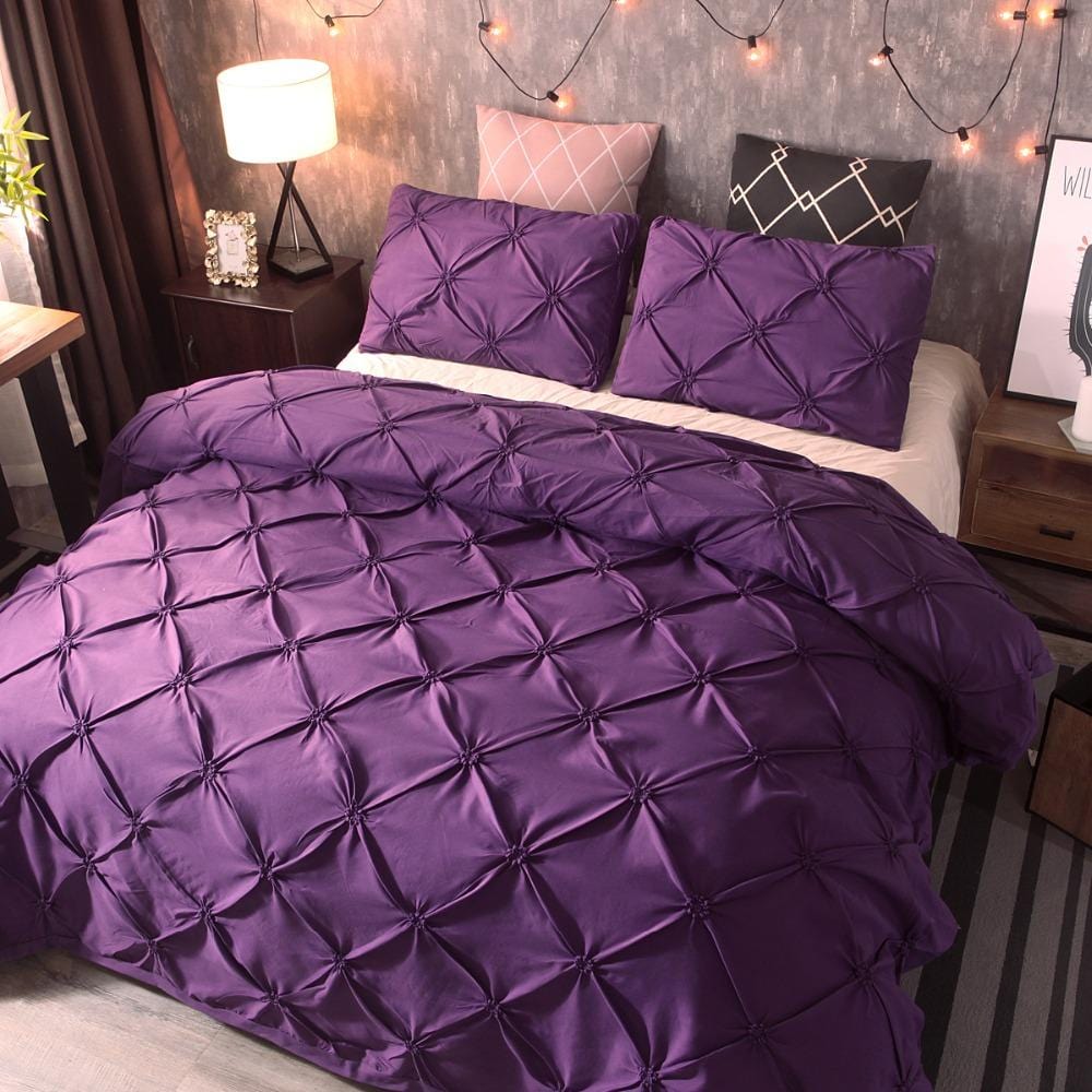 Pinch Pleat Duvet Cover Set, 3-Piece Microfibre — product view 6