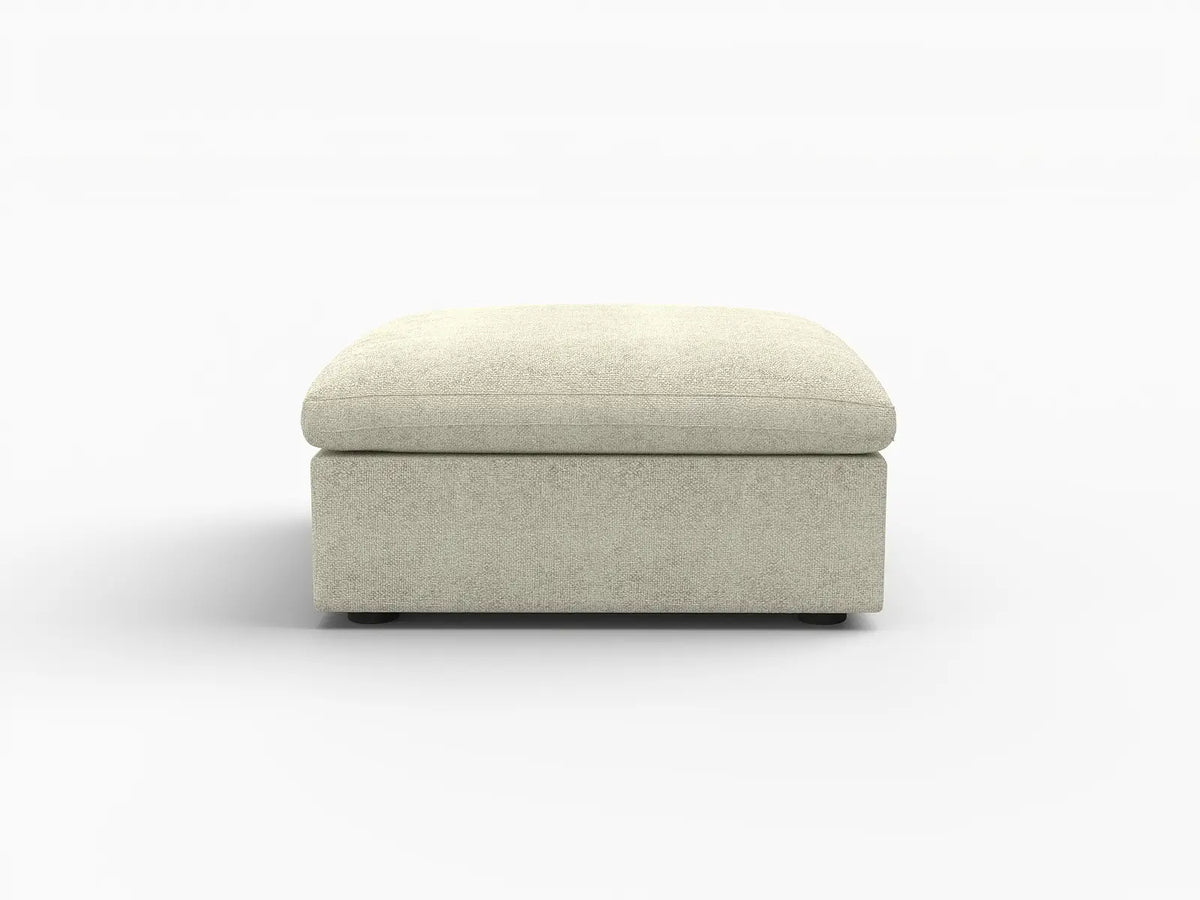 Deluxe Cloud Khaki Storage Ottoman | 1-Piece, Cotton and Linen Fabric, Washable Covers — product view 7