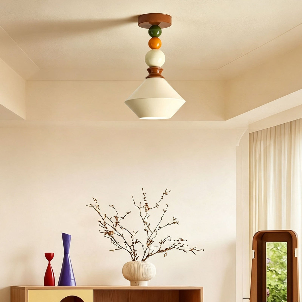 WOMO Mid‑Century Colorful Bead Pendant Light-WM3239 — product view 3