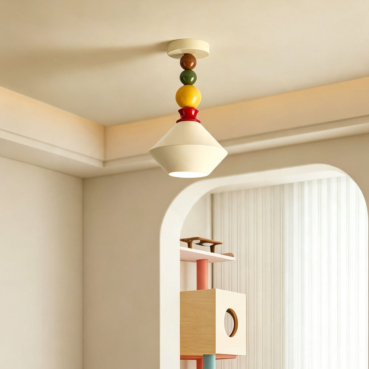 WOMO Mid‑Century Colorful Bead Pendant Light-WM3239 — product view 5