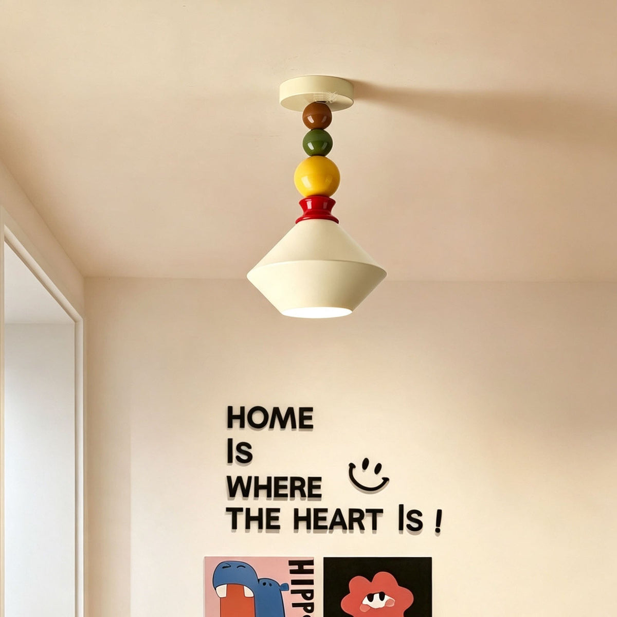 WOMO Mid‑Century Colorful Bead Pendant Light-WM3239 — product view 2
