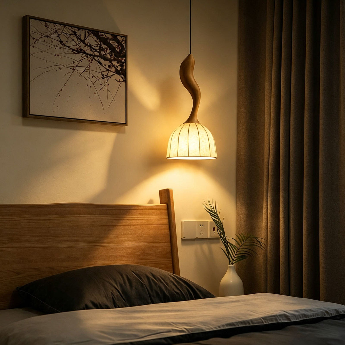 WOMO Bell Paper Shade Pendant Light-WM3244 — product view 5